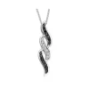 PENDENTIF EN OR BLANC SERTI DE DIAMANTS BLANCS ET NOIRS