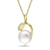 PENDENTIF EN OR JAUNE SERTI DpiUNE PERLE DpiEAU DOUCE