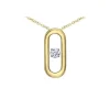 PENDENTIF EN OR 10K 2 TONS SERTI DpiUN DIAMANT DANSANT