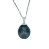 PENDENTIF EN OR 14K BLANC SERTI DpiUNE PERLE DE TAHITI