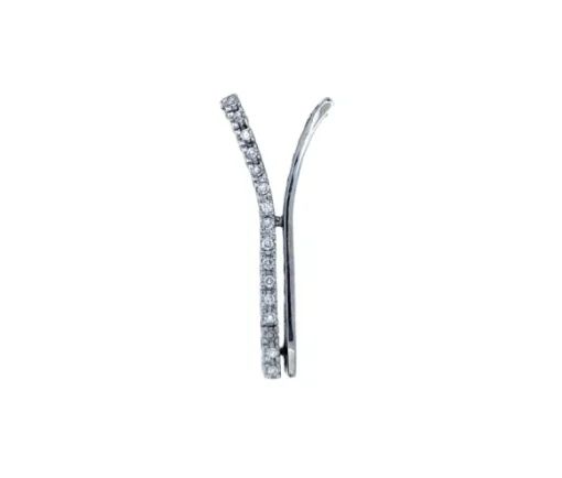 PENDENTIF EN OR 14K BLANC SERTI DE DIAMANTS