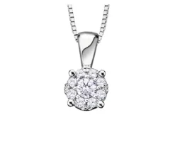 PENDENTIF EN OR 10K BLANC SERTI DE DIAMANTS