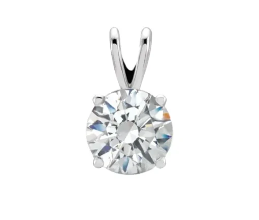 PENDENTIF EN OR 14K BLANC SERTI DpiUN DIAMANT DE LABORATOIRE