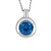 PENDENTIF EN OR 10K BLANC SERTI DpiUN SAPHIR