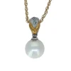 PENDENTIF EN OR 18K SERTI DpiUNE PERLE AKOYA ET DE DIAMANTS