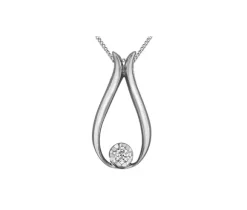 PENDENTIF EN OR 10K SERTI DpiUN DIAMANT CANADIEN