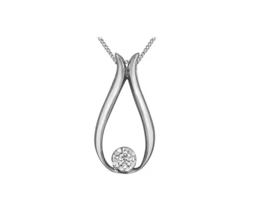 PENDENTIF EN OR 10K SERTI DpiUN DIAMANT CANADIEN