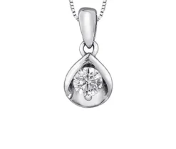 PENDENTIF EN OR 10K SERTI DpiUN DIAMANT CANADIEN
