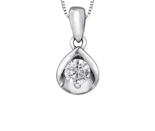 PENDENTIF EN OR 10K SERTI DpiUN DIAMANT CANADIEN