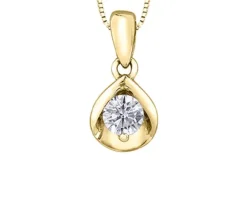 PENDENTIF EN OR 10K SERTI DpiUN DIAMANT CANADIEN