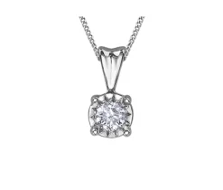 PENDENTIF EN OR 10K SERTI DpiUN DIAMANT SI2