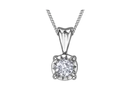 PENDENTIF EN OR 10K SERTI DpiUN DIAMANT SI2
