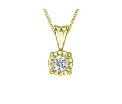 PENDENTIF EN OR 10K SERTI DpiUN DIAMANT SI2