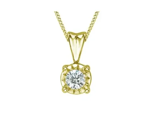 PENDENTIF EN OR 10K SERTI DpiUN DIAMANT SI2
