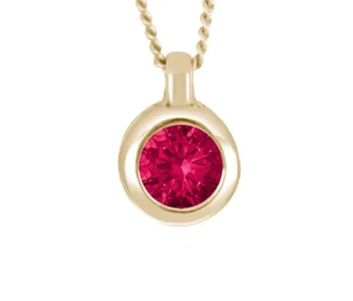 PENDENTIF EN OR 10K SERTI DpiUN RUBIS
