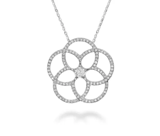 PENDENTIF EN OR 14K SERTI DE DIAMANTS