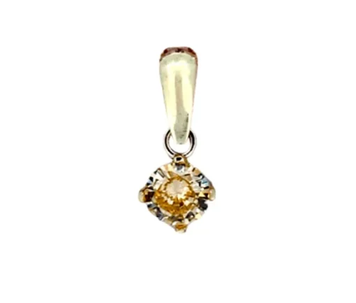 PENDENTIF EN OR SERTI DpiUNE PIERRE DE NAISSANCE SYNTHÉTIQUE VARIÉE