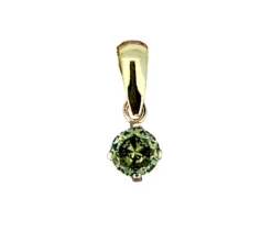 PENDENTIF EN OR SERTI DpiUNE PIERRE DE NAISSANCE SYNTHÉTIQUE VARIÉE