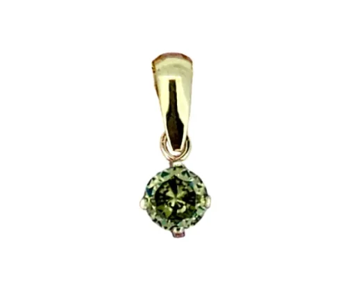 PENDENTIF EN OR SERTI DpiUNE PIERRE DE NAISSANCE SYNTHÉTIQUE VARIÉE