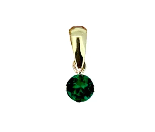 PENDENTIF EN OR SERTI DpiUNE PIERRE DE NAISSANCE SYNTHÉTIQUE VARIÉE