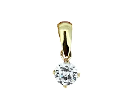 PENDENTIF EN OR SERTI DpiUNE PIERRE DE NAISSANCE SYNTHÉTIQUE VARIÉE