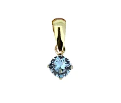 PENDENTIF EN OR SERTI DpiUNE PIERRE DE NAISSANCE SYNTHÉTIQUE VARIÉE
