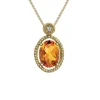 PENDENTIF EN OR SERTI DpiUNE CITRINE ET DpiUN DIAMANT