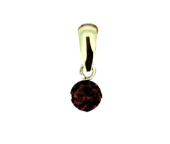 PENDENTIF EN OR SERTI DpiUNE PIERRE DE NAISSANCE SYNTHÉTIQUE VARIÉE