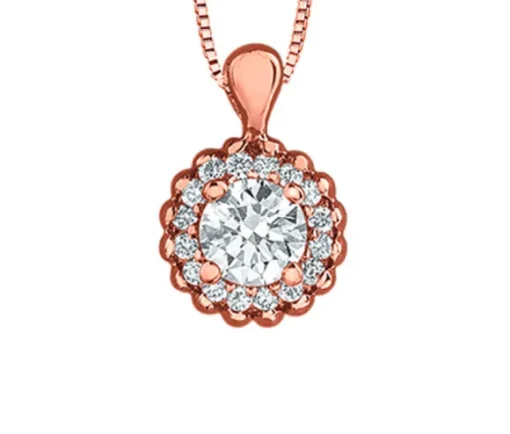 PENDENTIF EN OR SERTI DpiUN DIAMANT CANADIEN ET DE DIAMANTS