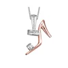 PENDENTIF ESCARPIN EN OR 2 TONS SERTI DE DIAMANTS