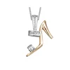 PENDENTIF ESCARPIN EN OR 2 TONS SERTI DE DIAMANTS