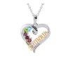 PENDENTIF FAMILIAL EN OR 10K BLANC ET OR JAUNE OU ROSE SERTI DE PIERRES VÉRITABLES