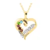 PENDENTIF FAMILIAL EN OR 10K JAUNE ET OR ROSEE OU ROSE SERTI DE PIERRES VÉRITABLES