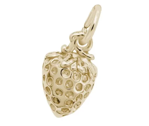 PENDENTIF FRAISE 3D EN ARGENT OU EN OR