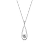 PENDENTIF GOUTTE EN ARGENT RHODIÉ SERTI DpiUN CUBIQUE ZIRCONIA