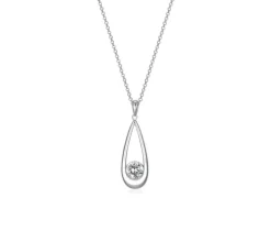PENDENTIF GOUTTE EN ARGENT RHODIÉ SERTI DpiUN CUBIQUE ZIRCONIA