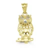 PENDENTIF HIBOU EN OR 10K 2 TONS