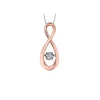 PENDENTIF INFINI EN OR 10K SERTI DpiUN DIAMANT DANSANT