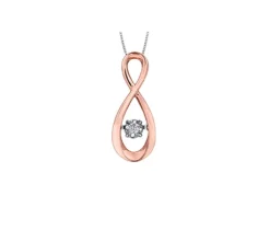 PENDENTIF INFINI EN OR 10K SERTI DpiUN DIAMANT DANSANT