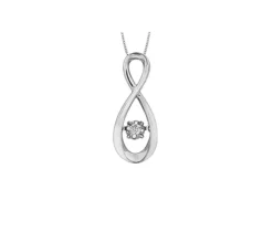 PENDENTIF INFINI EN OR 10K SERTI DpiUN DIAMANT DANSANT