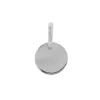 PENDENTIF 10K BLANC PLAQUE RONDE 8MM