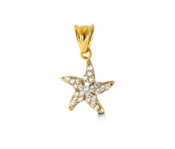 PENDENTIF 10K ÉTOILE DE MER CZ 10.5MM