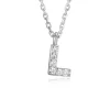 PENDENTIF LETTRE L EN ARGENT RHODIÉ SERTI DE CUBIQUES ZIRCONIAS