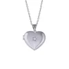 PENDENTIF LOCKET COEUR EN ARGENT RHODIÉ SERTI DpiUN CUBIQUE ZIRCONIA