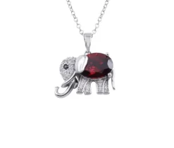 PENDENTIF ÉLÉPHANT EN ARGENT RHODIÉ SERTI DE CUBIQUES ZIRCONIAS