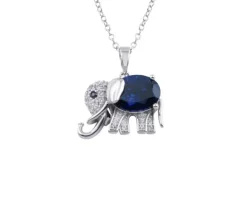 PENDENTIF ÉLÉPHANT EN ARGENT RHODIÉ SERTI DE CUBIQUES ZIRCONIAS
