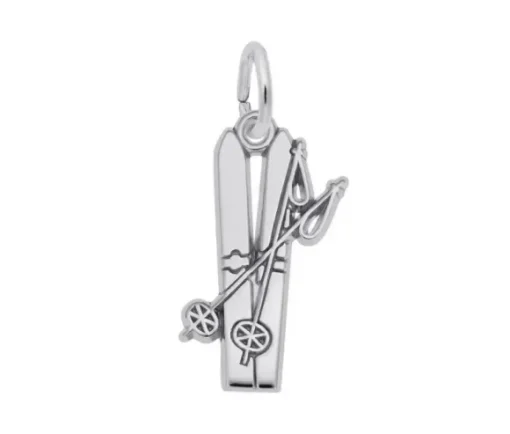 PENDENTIF PAIRE DE SKIS EN ARGENT OU EN OR