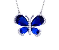 PENDENTIF PAPILLON EN ARGENT SERTI DE CUBIQUES ZIRCONIAS