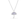 PENDENTIF PARAPLUIE EN ARGENT RHODIÉ SERTI DE NACRE DE PERLE SYNTHÉTIQUE ET DE CUBIQUES ZIRCONIAS