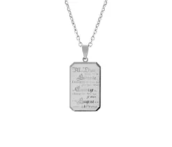 PENDENTIF PRIÈRE DE SÉRINITÉ EN ACIER SUR CHAINE